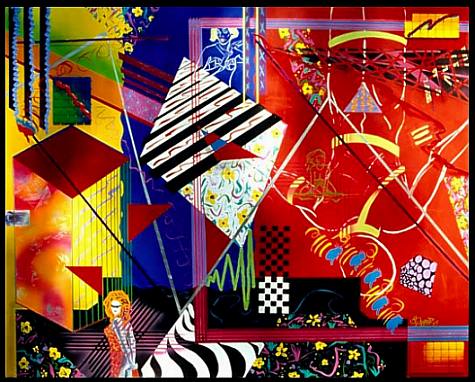 For Falling Down- mixed media on canvas- Michael St. Amand