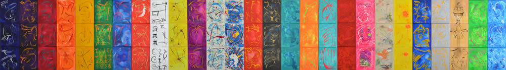 The Scribble Series...An experimental series which is comprised of 81 separate 11 x 14 panels done in sets of three per day 2010... Everything is arbitrary