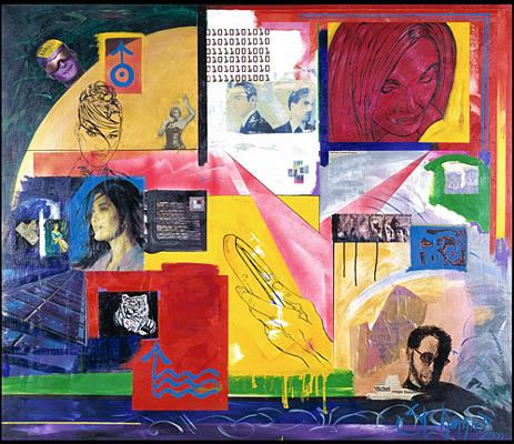 Something About Communication Mixed Media on Canvas